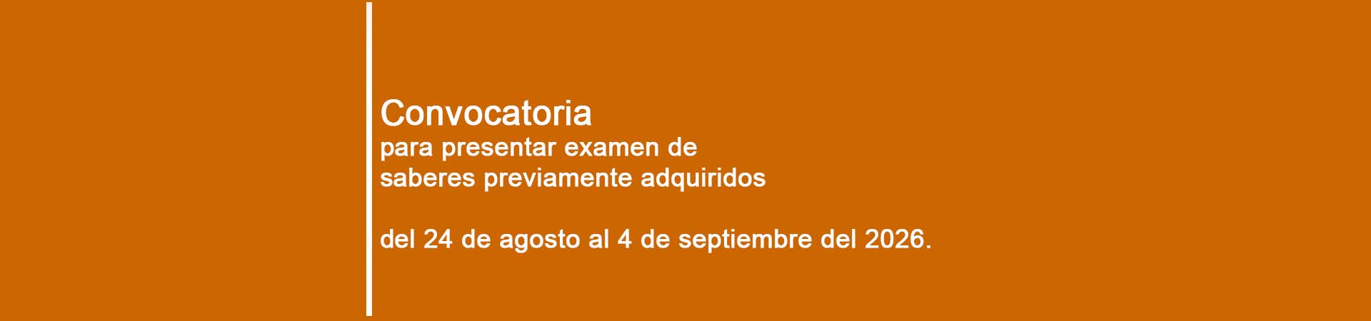 Convocatoria examen saberes